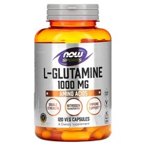 나우푸드 스포츠 엘글루타민 L-글루타민 이중 강도 1 000mg 120식물성 캡슐, 120 Count