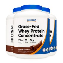 그래스 페드 웨이 프로틴 컨센트레이트 5lb 초코맛 3병, 단품, 단품