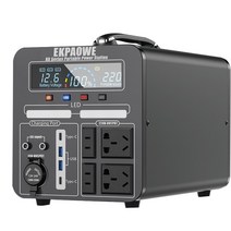 220V-240V 1200W 휴대용 발전소 1320Wh 용량 LiFePO4 배터리 태양열 발전기 12V 24V DC USB 전화 고속 충전, [05] 960Wh 1200W, 05 1200W 960Wh