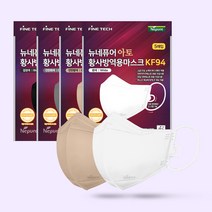 네퓨어 새부리형 마스크 60매 KF94 일회용 컬러 아토2D마스크 국산 끈조절 황사 미세먼지차단, 스틸그레이