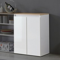 내츄럴 심플 주방 보조 수납장 600 (2색) 그릇 하부장 가구 작업대 키친 대, 오크화이트