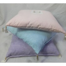 안나홈 린넨 피그먼트 바이오워싱 방석커버, 방석커버+목화방석솜, 핑크(핑크 리스)