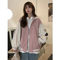 패치워크 야구점퍼 스트릿 패션 가을 빈티지 아우터