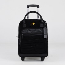 힐크릭 셔링쉐입 여성 바퀴형 보스턴백 B02, 블랙