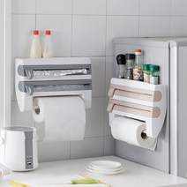 오즈리빙 다기능 랩핑기 호일 랩 컷팅기 키친타올 주방 다용도 수납 걸이 거치대 홀더, 다기능랩핑기 그레이