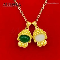 24K컬러 불교 아기 부처님 백옥 목걸이 BUDD-2024