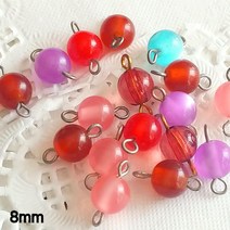 한지붕샵 비즈재료 고리달린 뺀질이원형8mm혼합, 1팩, 고리달린 뺀질이원형8mm혼합(25알)