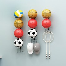 다기능 벽걸이 가정용 홈 실내 축구 배드민턴 라켓 배치 랙 농구공 축구공 배구공 보관 랙 공정리대 보관함, U