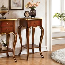 폴라이 엔틱 마호가니원목 1단 협탁