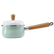 일본식 법랑 냄비 밀크팟 밀크팬 인덕션 16cm 이유식 냄비 편수 나무손잡이 파스타 소스 수프 라면 미니, 로즈가든 밀크 냄비 18cm 고무나무 손잡이, 기본