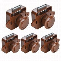 캠핑카제작 래치버튼 캠핑카제작부품 캠핑카인테리어 외장부품 캠핑카가구부품 DIY 만들기 naierdi 5pcs camper car push lock rv caravan boat, 큰 갈색