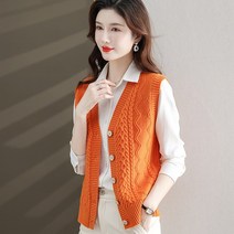 여성가디건 아우터 민소매 울 나시 니트가디건 봄가을 조끼 카디건