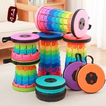 생기당 자바라의자 접이식 휴대용 나들이 피크닉 캠핑용 야외 간이의자, 대형, 옐로우