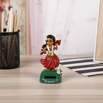태양광 하와이 소녀 훌라 춤추는 장난감 자동차 대시 보드 장식 흔들리는 머리 인테리어 장식품, 01 1