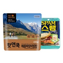 이지밥 핫앤쿡 매콤짜장 비빔밥 + 스팸싱글 세트 발열도시락 전투식량 비상식량 캠핑음식 한라산간편식 등산음식, 핫앤쿡 매콤짜장 비빔밥 + 스팸