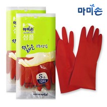 마미손 짧은고무장갑 소형 X2개 20켤레 레드, 2개