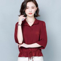 뉴욕멋쟁이 클로시 카라 허리끈블라우스 여성 가을블라우스