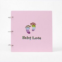 아기앨범 기록앨범 분홍색 우드커버 사진 DIY 30매