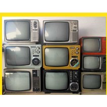 아날로그 TV 옛날 소품 인테리어 레트로 12인치 레드