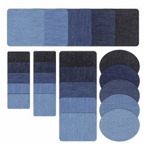 데님패치 열부착 청바지천 데님수리 옷수선스티커 와펜 자수 패치, 13.5x11cm타원2개, 블루