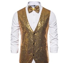 남자 반짝이 조끼 공연 스팽글 골드 블루 무대 행사 트로트 의상 성인 빅사이즈 옷