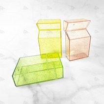글리터 포카 케이스 아크릴 보관통 포토카드 명함 파우치, 블루