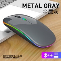 무선 무소음 게이밍 버티컬 마우스 블루투스 2 In 1 듀얼 모드 광학 2.4G 인체 공학적 휴대용 충전식 노트북용, Gray