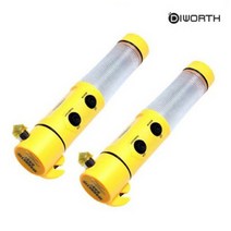 [2개 세트] 다기능 경광봉 차량부착형 비상망치 손전등 경광등, 색상:옐로우(DCA910)_2개 세트