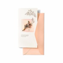 메세지 감사 돈봉투_베이비핑크 수채화 프리저브드 감사카드, 단품