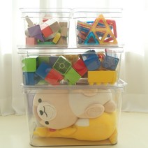 홈라이즈 투명 리빙박스 장난감정리함 옷보관함, 중형