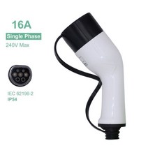 EV 충전기 유형 2 플러그 EV 사이드 커넥터 IEC62196 Female Mennekes 32A 16A 전기 자동차 차량 충전 스테이션 EVSE, 16A White