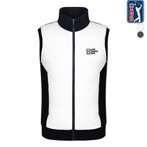 PGA TOUR [PGA TOUR] 남성 하이브리드 에리배색 니트 베스트(L194KV209P)
