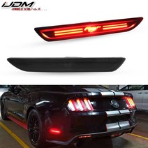 ijdm led 후면 사이드 마커 램프 승레드 말 로고 조명 2010- 포드 머스탱 교체 oem 다시 sidemarker, One Color