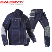 자동차 정비복 작업복 수리 팀복 화가 긴팔 차량, Blue jacket pants_190