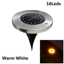 DUCH 8/16 LED 태양 잔디 마당 매장 조명 정원 빛 방수 야외 랜턴 통로 바닥 지상 스팟 램프, 16Leds Warm_1Pcs