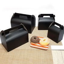 화이트 선물상자(대 중 소) 손잡이상자 쿠키상자 포장상자 선물포장박스 답례품포장 조각케익상자 빵포장박스 수건포장상자, 블랙 선물상자(대), 1장