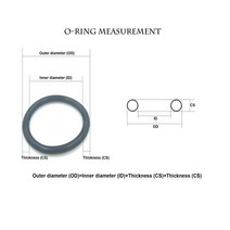 고무오링 패킹 실리콘 오링 고무링 녹색 FKM o 링 OD6mm ~ 210mm * 2.4mm 두께/CS 내유성 산 및 알칼리 씰, 63 OD68x2.4mm 2pcs