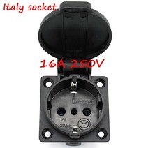 스마트 플러그 스마트콘센트 스위치 멀티탭 Universal brazil swiss au us uk eu 독일 프랑스 산업 ac 전원 소켓 야외 방수 전기 schuko 콘센트, 협력사, 검은 색, 16a 이탈리아 소켓