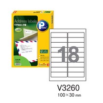[알파] [프린텍] 우편발송라벨 V3260-100(100매18칸100x30mm), 옵션:[3010102]옵션없음