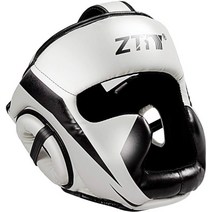 복싱 헬멧 무에타이 가죽 훈련 스파링 권투 헤드 태권도 헤드 가드, 하얀, M