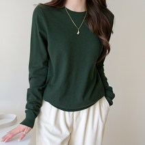 데일리앤 밀라노 데일리 베이직 무지 기본 라운드 니트