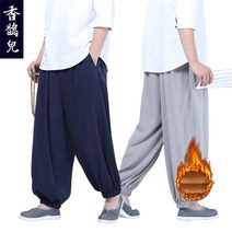 루즈핏 승복 플리스 바지 승려복 명상원 단식원 옷, 상세이페이지 참고, XL 신장 171176 치노 플러스 벨벳