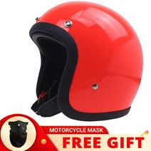 정품 빈티지 tamp cocascos 유리 섬유 오픈 페이스 오토바이 헬멧 레트로 스쿠터 승마 34 jet casco moto capacete dot 승인, 빨간색, 1-xxxl