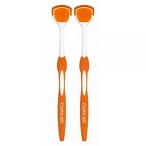 오라브러쉬 혀클리너 구취 예방 도움 2팩, 2개 카운트(1개 팩)_파란색 또는 주황색