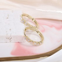 텐터 우레탄창 제약 천막사 독창적 심플한 디자인 잠금 사각형 귀걸이 14K 리얼 골드 절묘한 구리 상감 지, 01 4