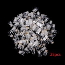 100pcs 25pcs RJ45 CAT5 CAT5E 8P8C 모듈러 네트워크 케이블 LAN 커넥터 플러그 / 엔드, 하얀색