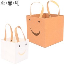 스마일 창 정사각형 선물포장상자 봉투케이스(대중소), 대 - 브라운, 색상/사이즈