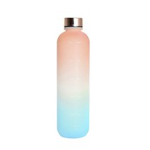 시간 마커가있는 1L 물병 32 OZ 동기 부여 재사용 가능한 피트니스 스포츠 야외 여행 Leakproof BPA Free F, 08 Pink Blue