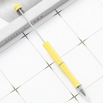 [케이로] 382031 비즈 볼펜 플라스틱 젤 펜 맞춤형 선물 학교 사무실 필기 용품 문구류 결혼 3 개, Candy Yellow