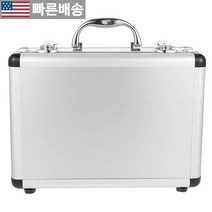 [DOITOOL 정품] 알루미늄 하드 케이스 서류 가방 공구 상자 보관 휴대용 비행 잠금 가능한 코드 오거나이저 수하물 공예가 여행 현금 실버 320X230X110mm, 1개